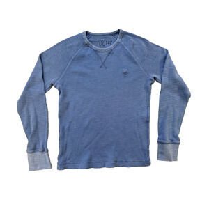 American Eagle Outfitters Shirt Mens Medium Blue Thermal Waffle Long Sleeve